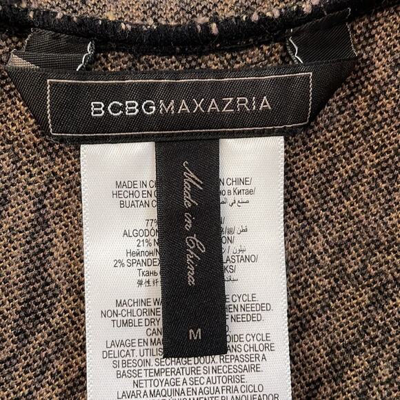 BCBGMAXAZRIA Alonya Leopard Print Peplum Tank Top Camel Combo SZ Medium - Picture 7 of 11